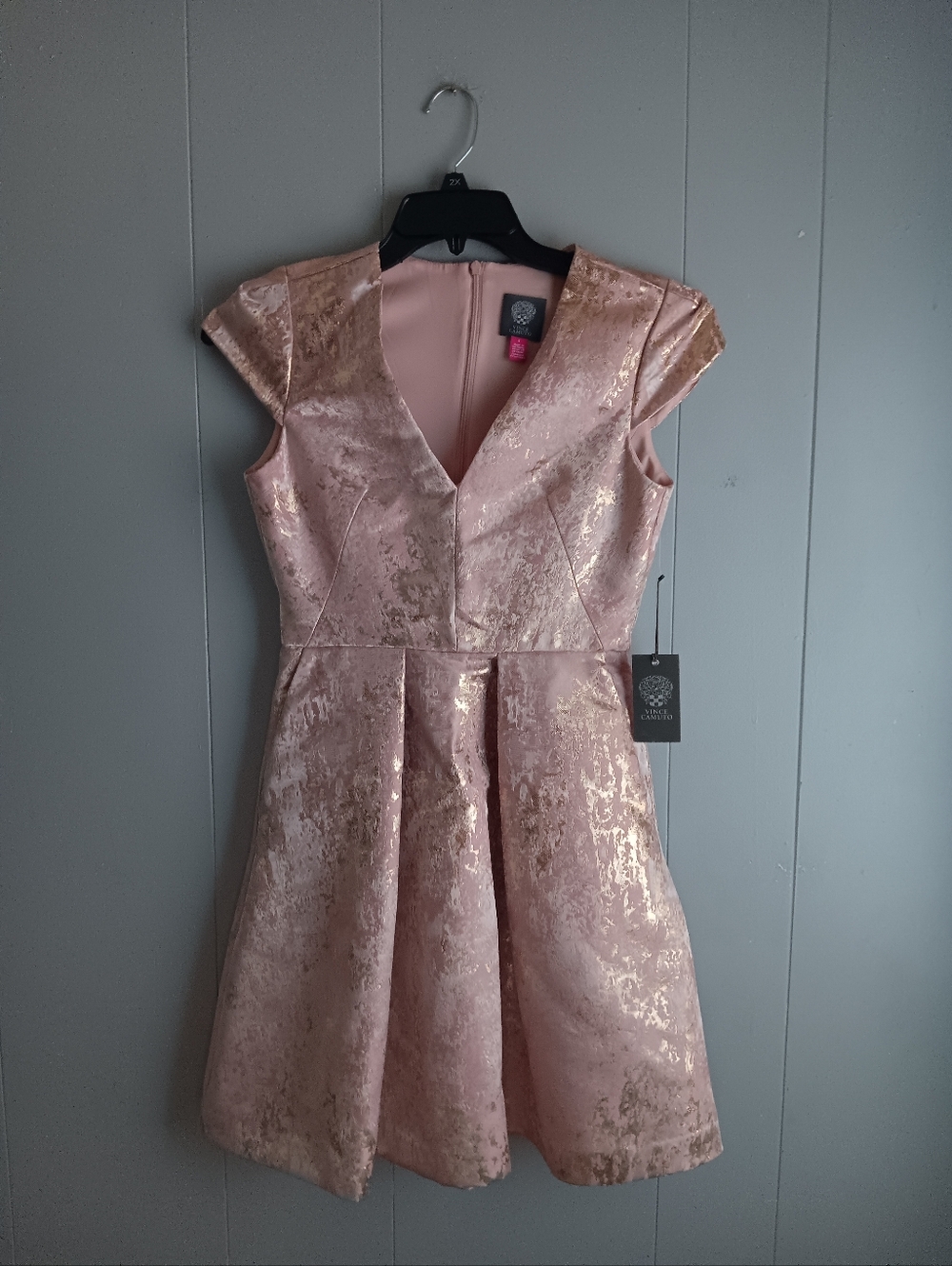 Vince Camuto Pink Shift Cap Sleeve Party Dress Size 0 New With Tags